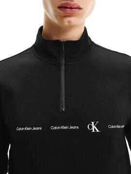 T-Shirt Calvin Klein Jeans Milano Reißverschluss Schwarz
