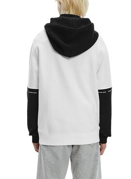 Sweatshirt Calvin Klein Jeans Zweifarbig Weiss und Schwarz