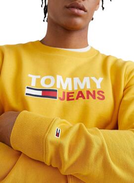 Sweatshirt Tommy Jeans Corp Logo Gelb Herren
