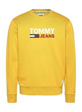 Sweatshirt Tommy Jeans Corp Logo Gelb Herren