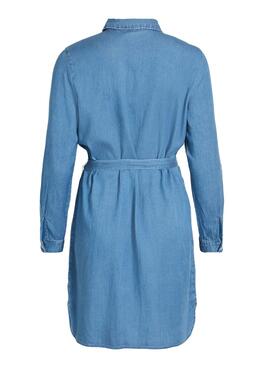 Kleid Vila Bista Denim Blau für Damen