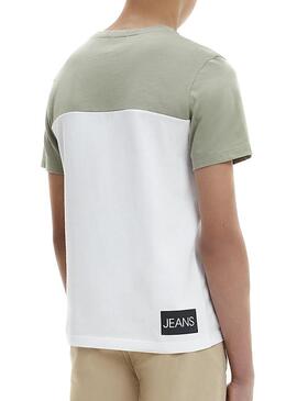 T-Shirt Calvin Klein Farbe Block weiß für Junge