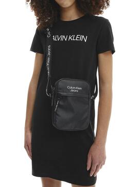 Kleid Calvin Klein Inst Logo Schwarz für Mädchen