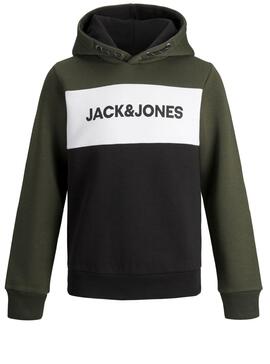 Sweatshirt Jack & Jones Logo Blocking Schwarz Junge