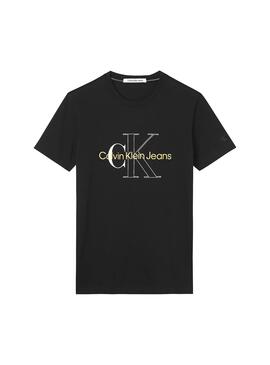 T-Shirt Calvin Klein Two Tone Monogram Schwarz