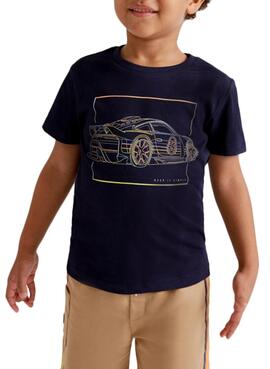 T-Shirt Mayoral Marineblau Auto für Junge