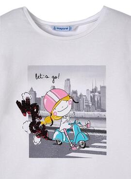 T-Shirt Mayoral Moto Weiss für Mädchen