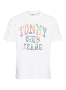 T-Shirt Tommy Jeans Tie-Dye Weiss für Herren