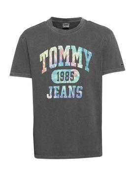 T-Shirt Tommy Jeans Tie-Dye Schwarz für Herren