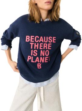 Sweatshirt Ecoalf New Because Marineblau für Damen
