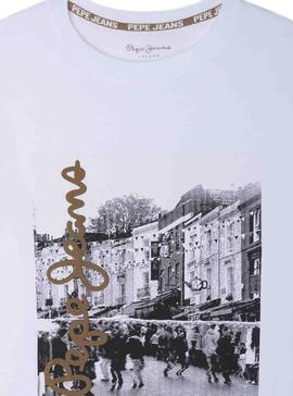 T-Shirt Pepe Jeans Cameron London Weiss Junge