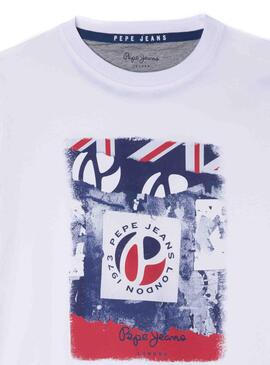 T-Shirt Pepe Jeans Cannon Weiss für Junge
