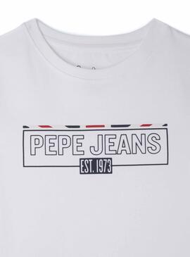 T-Shirt Pepe Jeans Castiel Weiss für Junge