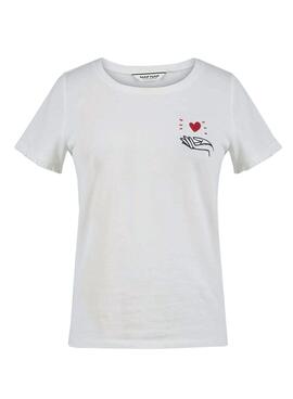 T-Shirt Naf Naf Mano Corazon Beige für Damen
