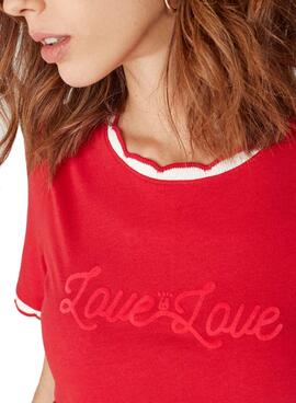 T-Shirt Naf Naf Love Rot für Damen