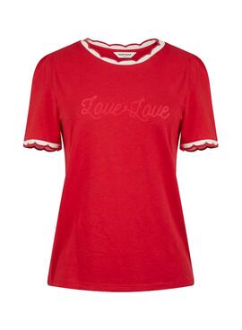 T-Shirt Naf Naf Love Rot für Damen