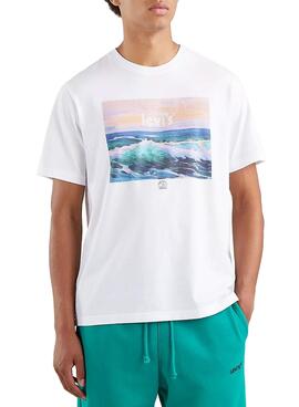 T-Shirt Levis Relaxed Wave Weiss für Herren
