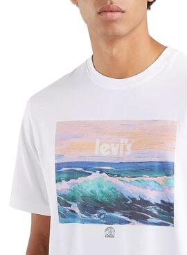T-Shirt Levis Relaxed Wave Weiss für Herren