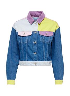 Jacke Denim Only Malibu Farbe Block Damen