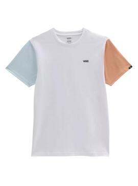 T-Shirt Vans Chest Colorblock Weiss für Damen