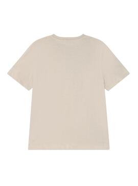 T-Shirt Calvin Klein Monogram Logo Beige Kinder