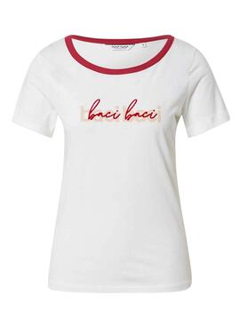 T-Shirt Naf Naf BaciBaci Weiss für Damen