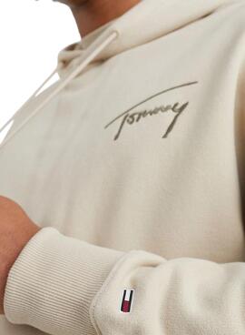 Sweatshirt Tommy Jeans Signature Beige für Herren