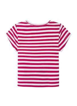 T-Shirt Pepe Jeans Hannon Streifen Rot Für Mädchen