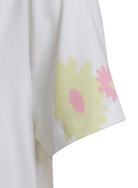 T-Shirt Kleid Adidas Rosa Blume Weiss Mädchen