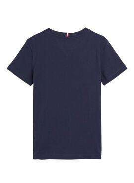 T-Shirt Tommy Hilfiger-Logo Marineblau Für Junge