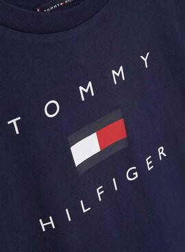 T-Shirt Tommy Hilfiger-Logo Marineblau Für Junge