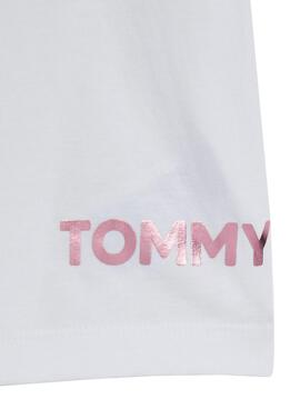 T-Shirt Tommy Hilfiger Logo Metálico Weiss Mädchen