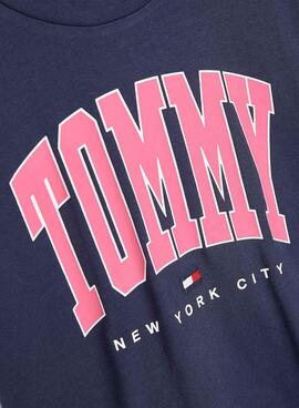 T-Shirt Tommy Hilfiger Bold Varsity Marineblau Mädchen