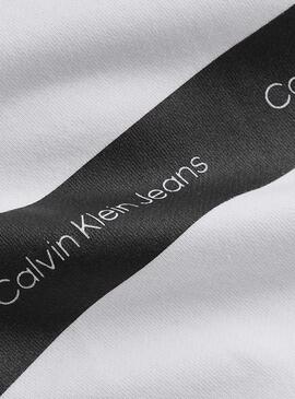 Sweatshirt Calvin Klein Contrast Stripe Weiss