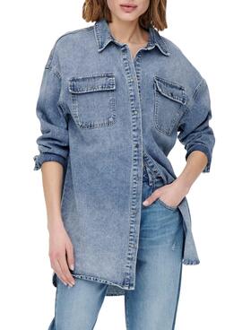 Hemd Denim Only Kasia Denim Blau Für Damen