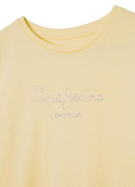 T-Shirt Pepe Jeans Nuria Gelbe Für Mädchen