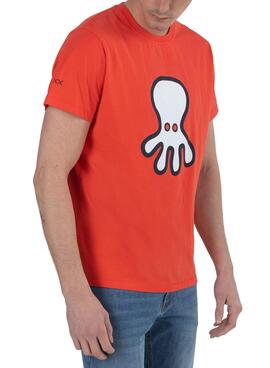 T-Shirt El Pulpo Silhouette Rot für Herren