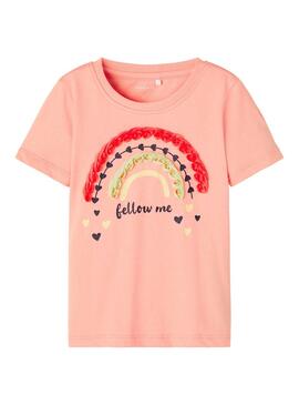 T-Shirt Name It Florence Arcoiris Rosa für Mädchen