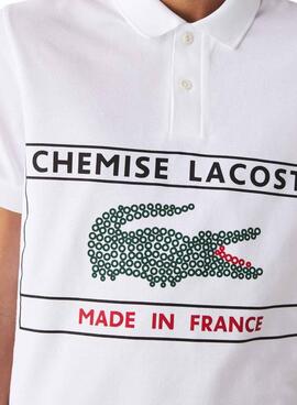 Polo Lacoste Made In France Weiss für Herren