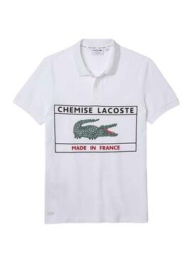 Polo Lacoste Made In France Weiss für Herren