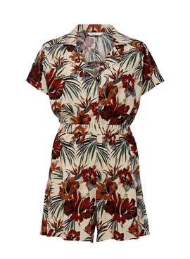Jumpsuit Only Izabell Leinen bedruckt Multi für Damen