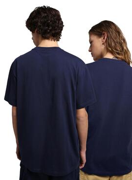 T-Shirt Napapijri Quintino Marineblau Herren und Damen