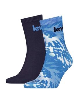 Pack 2 Socken Levis Tie Dye Azules Unisex