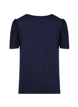 T-Shirt Naf Naf Rüschens Marineblau für Damen