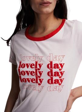 T-Shirt Naf Naf Lovely Day Weiss für Damen