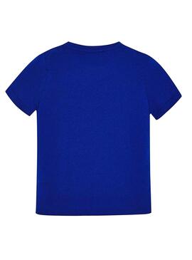 T-Shirt Mayoral Logo Blau Junge
