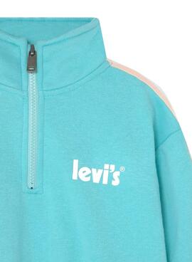 Sweatshirt Levis Half Zip Logo Blau für Mädchen