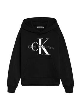 Sweatshirt Calvin Klein Reflective Logo Schwarz Mädchen