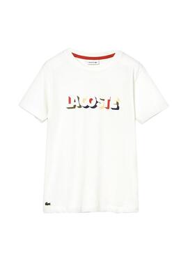 T-Shirt Lacoste Logo Weiß Junge