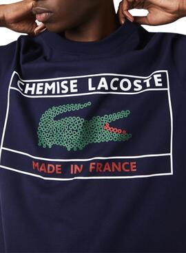 T-Shirt Lacoste Made In France Marina für Herren